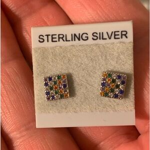 Multi Cz 925 Sterling Silver Earrings